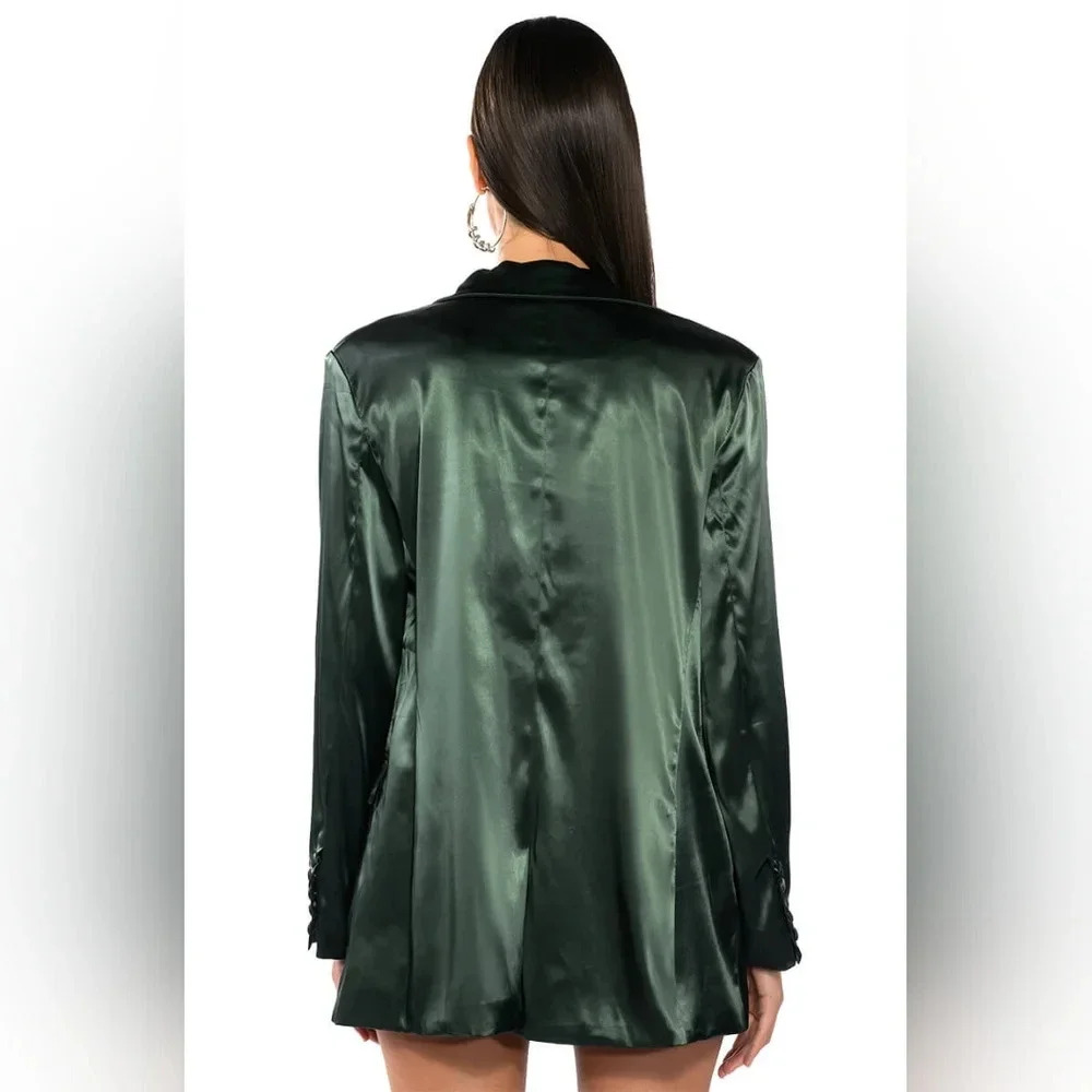 Akira Label - All The Right Moves Satin Blazer - Picture 6 of 9